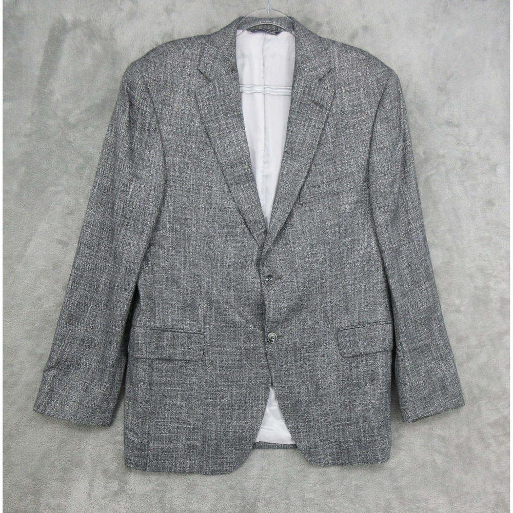 Jack Victor Sport Coat Mens Size 41R Bamboo Blend Italy Gray Canada Blazer Lined